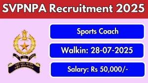 SVPNPA Sports Coach Recruitment 2025 – Walk in for 01 Posts
