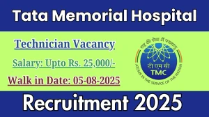 Tata Memorial Hospital Technician Recruitment 2025 – Walk in