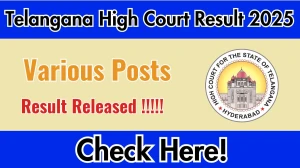 Telangana High Court Various Posts Result 2025 Out at tshc.gov.in, Direct Link to Download Result PDF Here