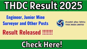 THDC Engineer, Junior Mine Surveyor and Other Posts Result 2025 Out at thdc.co.in, Direct Link to Download Result PDF Here