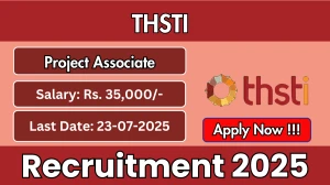 THSTI Project Associate Recruitment 2025 - Apply Online