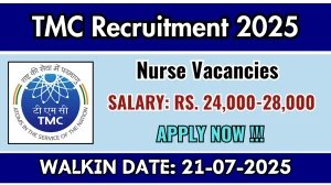 TMC Nurse Recruitment 2025 – Walk in for 01 Posts