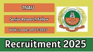 TNAU Senior Research Fellow Recruitment 2025 – Walk in for 01 Posts