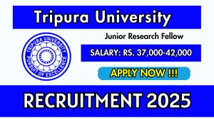 Tripura University Junior Research Fellow Recruitment 2025 - Apply Offline Tripura University Junior Research Fellow Recruitment 2025 - Apply Offline