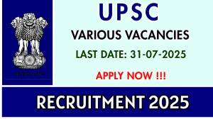 UPSC Recruitment 2025 - Apply Online for 24 Junior Scientific Officer, Assistant Drugs Controller and More Posts UPSC Recruitment 2025 - Apply Online for 24 Junior Scientific Officer, Assistant Drugs Controller and More Posts
