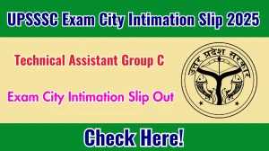UPSSSC Technical Assistant Group C Exam City Intimation Slip 2025 OUT Download Link upsssc.gov.in