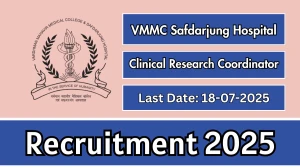 VMMC Safdarjung Hospital Clinical Research Coordinator Recruitment 2025 - Apply Offline