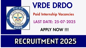 VRDE DRDO Paid Internship Recruitment 2025 - Apply Offline VRDE DRDO Paid Internship Recruitment 2025 - Apply Offline