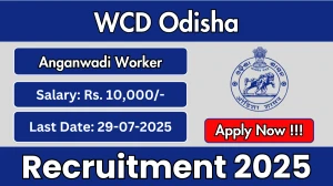 WCD Odisha Anganwadi Worker Recruitment 2025 - Apply Online