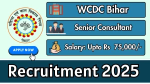 WCDC Bihar Senior Consultant Recruitment 2025 - Apply Online for 01 Posts