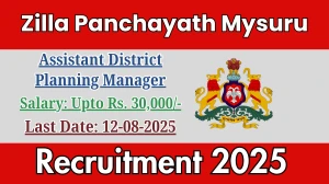 Zilla Panchayath Mysuru Assistant District Planning Manager Recruitment 2025 - Apply Online