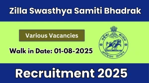 Zilla Swasthya Samiti Bhadrak Recruitment 2025 – Walk in for 11 Paediatrician, Medical Officer and More Posts