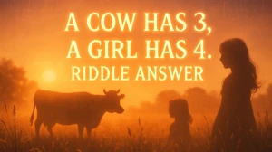 A cow has 3, a girl has 4 Riddle Answer Explained