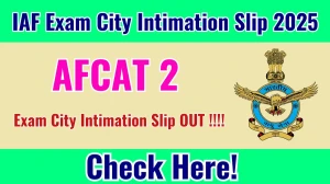 AFCAT 2 Exam City Intimation Slip 2025 OUT Download Link afcat.cdac.in