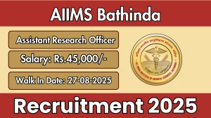 AIIMS Bathinda Assistant Research Officer Recruitment 2025 – Walk in