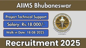AIIMS Bhubaneswar Project Technical Support I Recruitment 2025 – Walk in