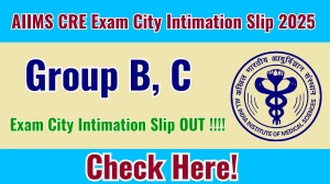 AIIMS CRE Group B, C Exam City Intimation Slip 2025 OUT Download Link aiimsexams.ac.in AIIMS CRE Group B, C Exam City Intimation Slip 2025 OUT Download Link aiimsexams.ac.in