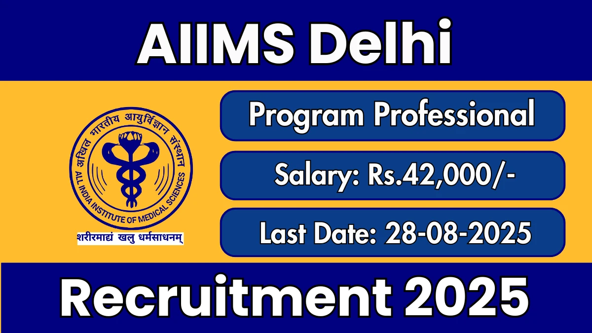 AIIMS Delhi Program Professional II Recruitment 2025 - Apply Offline