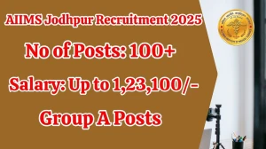 AIIMS Jodhpur Group A Recruitment 2025 - Apply Online for 109 Posts by Sep 24
