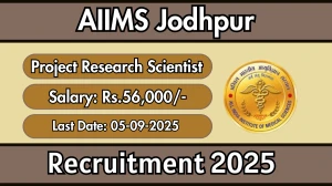 AIIMS Jodhpur Project Research Scientist I Recruitment 2025 - Apply Online