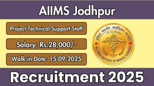 AIIMS Jodhpur Project Technical Support Staff III Recruitment 2025 – Walk in