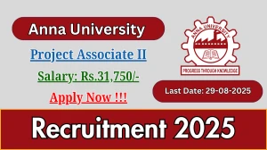 Anna University Project Associate II Recruitment 2025 - Apply Offline