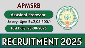 APMSRB Assistant Professor Recruitment 2025 - Apply Online for 15 Posts
