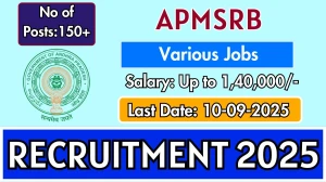 APMSRB Recruitment 2025 - Apply Online for 185 General Physician, Pediatrician and More Posts