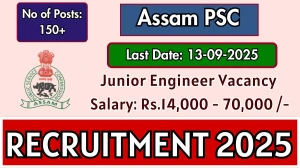 Assam PSC Junior Engineer Recruitment 2025 - Apply Online for 187 Posts