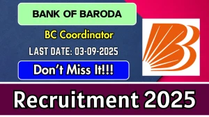 Bank of Baroda BC Coordinator Recruitment 2025 - Apply Offline for 02 Posts