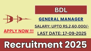 BDL General Manager Recruitment 2025 - Apply Offline