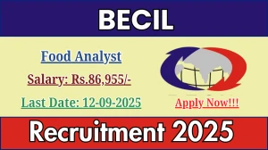 BECIL Food Analyst Recruitment 2025 - Apply Offline by Sep 12