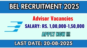 BEL Advisor Recruitment 2025 - Apply Offline BEL Advisor Recruitment 2025 - Apply Offline