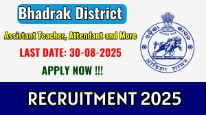 Bhadrak District Recruitment 2025 - Apply Offline for Assistant Teacher, Attendant and More Posts