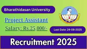 Bharathidasan University Project Assistant Recruitment 2025 - Apply Offline
