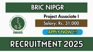 BRIC NIPGR Project Associate I Recruitment 2025 - Apply Online