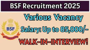 BSF Recruitment 2025 – Walk in for 29 GDMO, Specialist Posts
