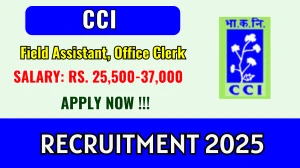 CCI Recruitment 2025 – Walk in for Field Assistant, Office Clerk Posts CCI Recruitment 2025 – Walk in for Field Assistant, Office Clerk Posts