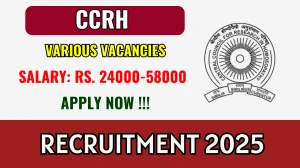 CCRH Recruitment 2025 – Walk in for 06 Research Associate, Laboratory Technician and More Posts CCRH Recruitment 2025 – Walk in for 06 Research Associate, Laboratory Technician and More Posts