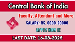 Central Bank of India Recruitment 2025 - Apply Offline for Faculty, Attendant and More Posts Central Bank of India Recruitment 2025 - Apply Offline for Faculty, Attendant and More Posts
