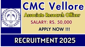 CMC Vellore Associate Research Officer Recruitment 2025 - Apply Online