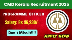 CMD Kerala Programme Officer Recruitment 2025 - Apply Online