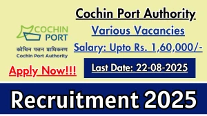 Cochin Port Authority Recruitment 2025 - Apply Online for 06 Manager, Senior Manager and More Posts
