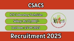 CSACS ICTC Laboratory Technician Recruitment 2025 - Apply Offline for 02 Posts by Sep 25