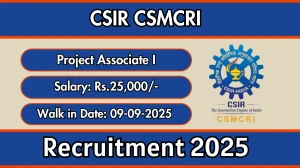 CSIR CSMCRI Project Associate I Recruitment 2025 – Walk in