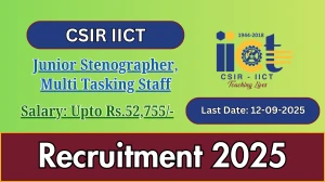 CSIR IICT Recruitment 2025 - Apply Online for 09 Junior Stenographer, Multi Tasking Staff Posts