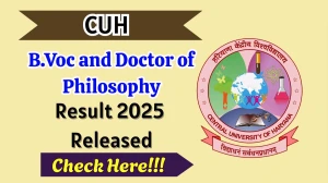 CUH Result 2025 Released at cuh.ac.in Direct Link to Download 1st, 2nd and 4th Semester Result