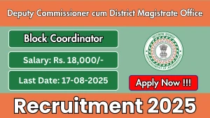 Deputy Commissioner cum District Magistrate Office Block Coordinator Recruitment 2025 - Apply Offline