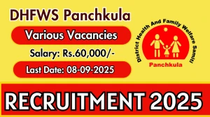 DHFWS Panchkula Recruitment 2025 - Apply Offline for 03 Doctor, Counselor and More Posts