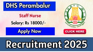 DHS Perambalur Staff Nurse Recruitment 2025 - Apply Offline for 22 Posts